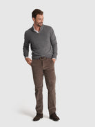 JERSEY DE CASHMERE GRIS MANGA LARGA REGULAR FIT MR. AZUL