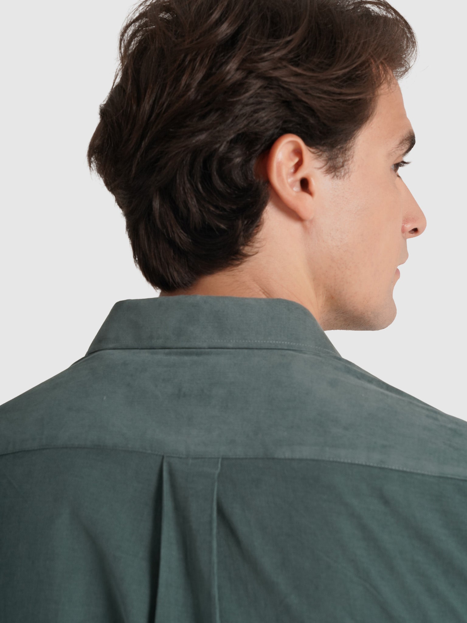 BOMBAZINE GREEN SHIRT LONG SLEEVE TAILORED FIT MR. BLUE