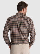 CAMISA ALGODÓN MARRÓN MANGA LARGA REGULAR FIT MR. AZUL