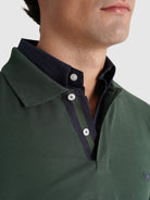 GREEN COTTON POLO LONG SLEEVE REGULAR FIT MR. BLUE