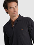 POLO ALGODÓN AZUL MANGA LARGA REGULAR FIT MR. AZUL