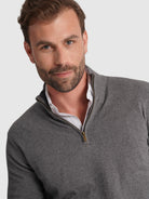 JERSEY DE CASHMERE GRIS MANGA LARGA REGULAR FIT MR. AZUL