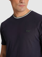 CAMISETA ALGODÓN AZUL MANGA CORTA REGULAR FIT MR. AZUL