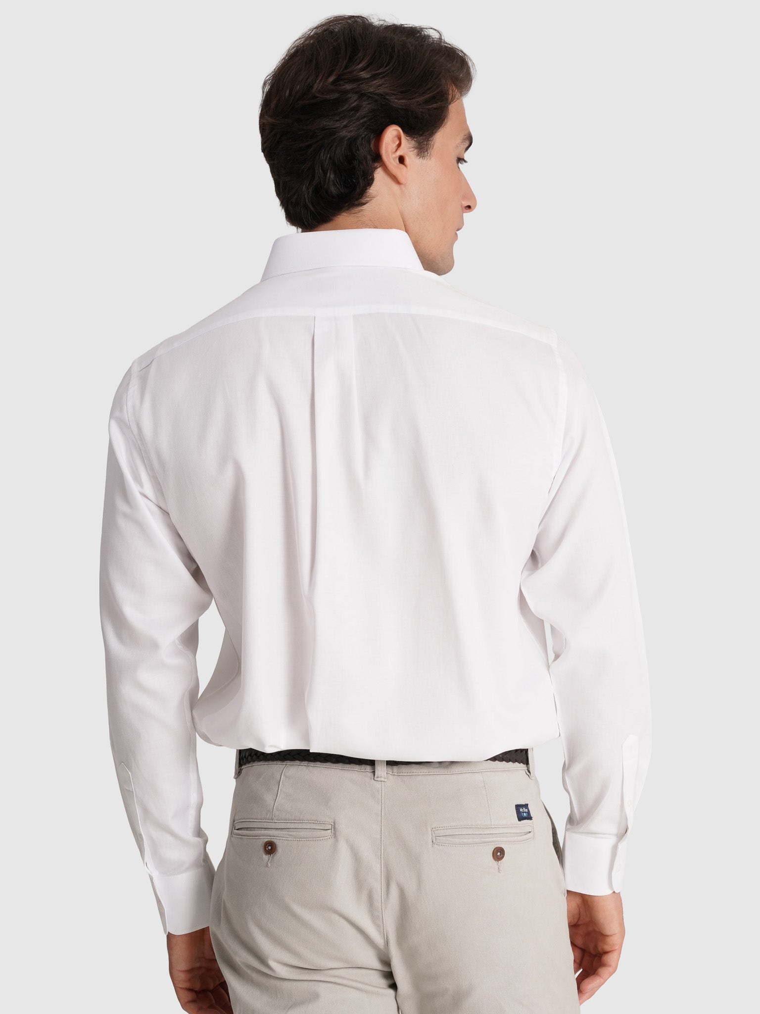 CAMISA ALGODÓN BLANCA MANGA LARGA REGULAR FIT MR. AZUL