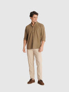 CAMISA TENCEL CASTANHA MANGA COMPRIDA REGULAR FIT MR. BLUE