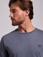 T-SHIRT ALGODÃO AZUL MANGA CURTA REGULAR FIT MR. BLUE