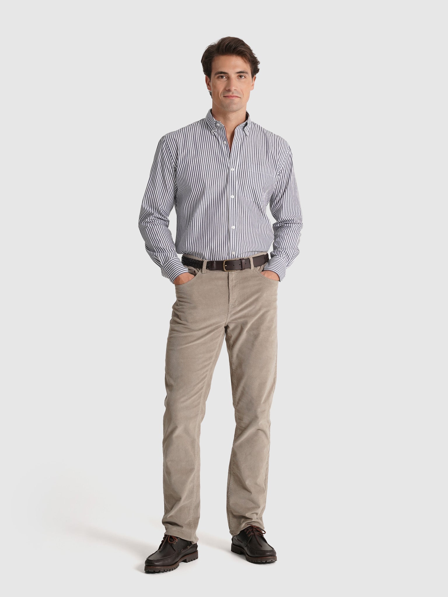 CAMISA ALGODÓN AZUL MANGA LARGA REGULAR FIT MR. AZUL