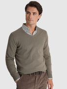 JERSEY DE LANA VERDE MANGA LARGA REGULAR FIT MR. AZUL