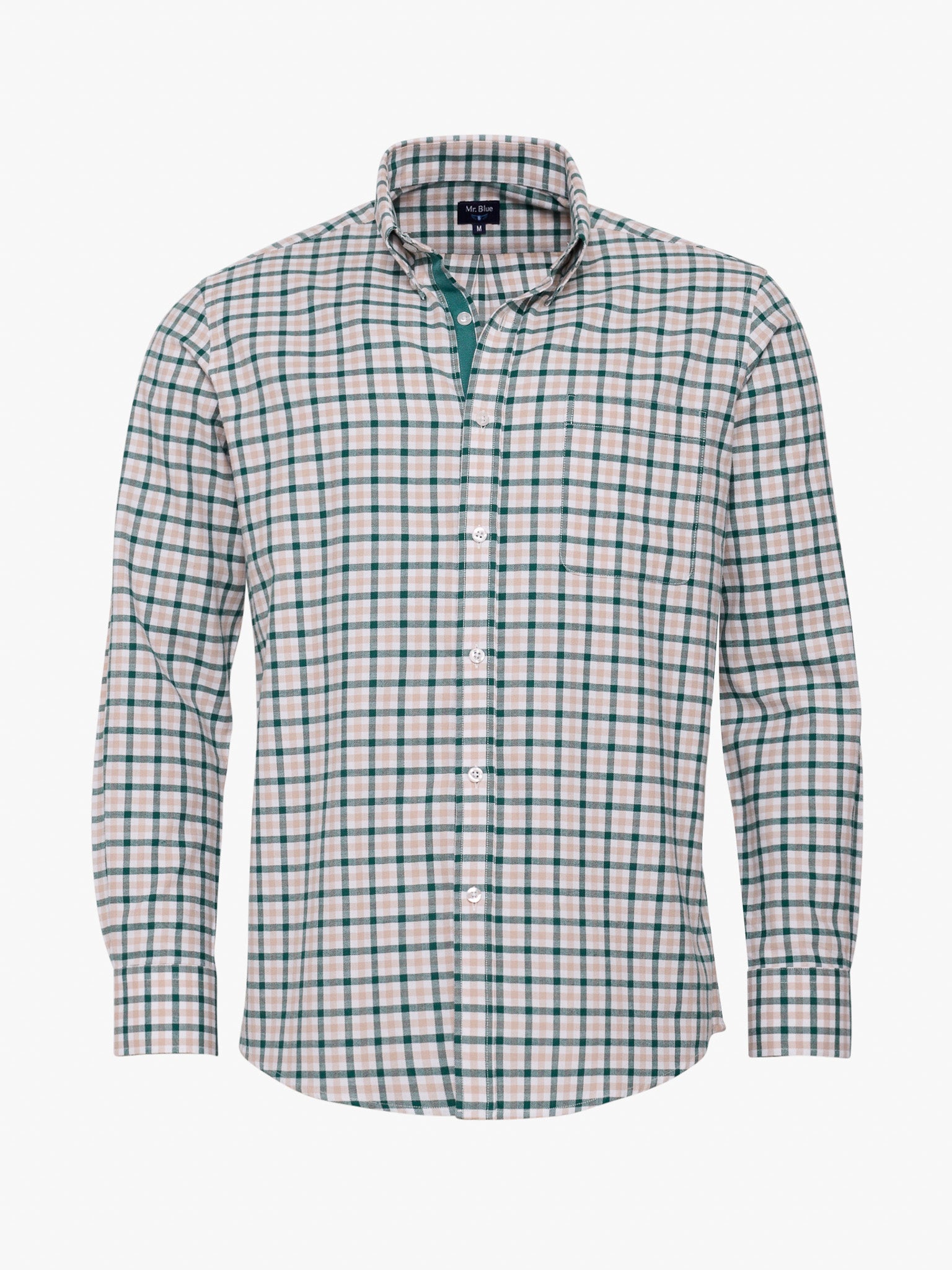 GREEN COTTON SHIRT LONG SLEEVE REGULAR FIT MR. BLUE
