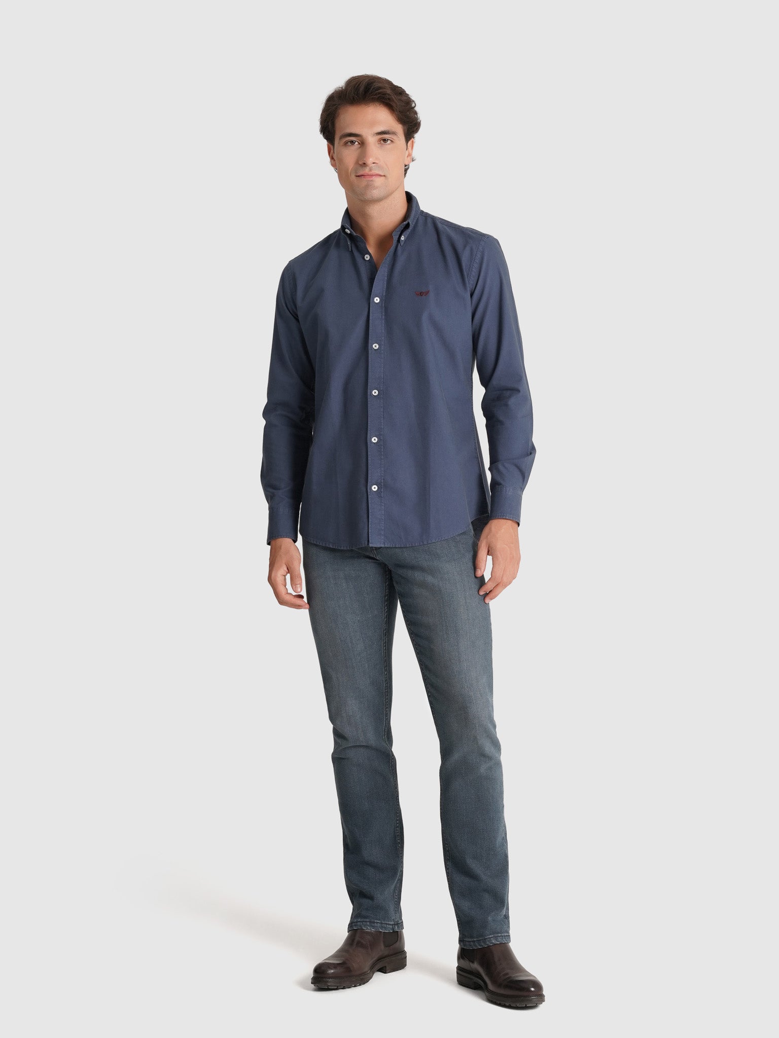 BLUE COTTON SHIRT LONG SLEEVE REGULAR FIT MR. BLUE