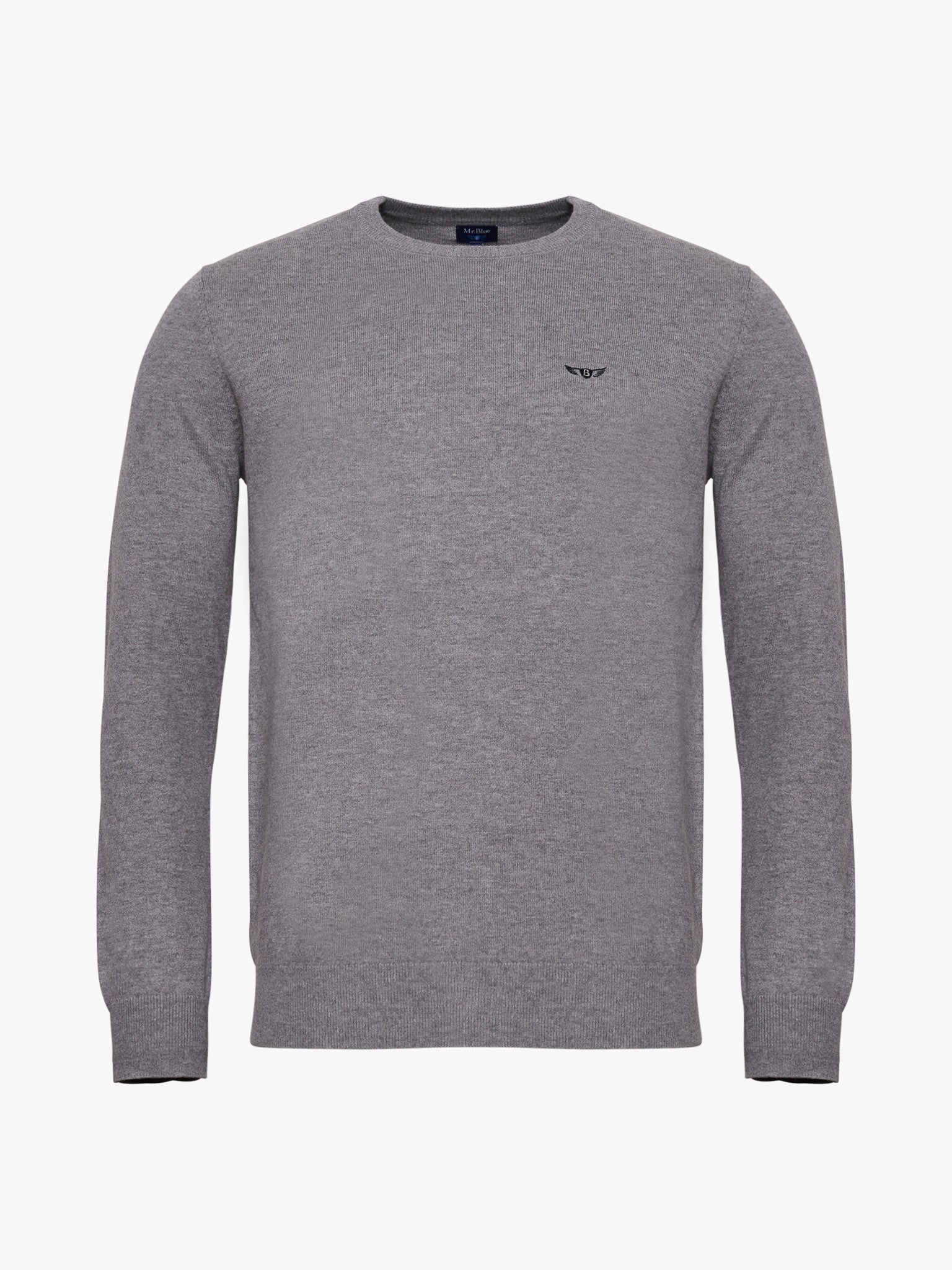 JERSEY DE LANA GRIS MANGA LARGA REGULAR FIT MR. AZUL