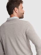 JERSEY DE CASHMERE GRIS MANGA LARGA REGULAR FIT MR. AZUL