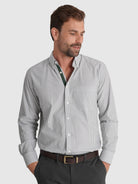 CAMISA ALGODÃO VERDE MANGA COMPRIDA REGULAR FIT MR. BLUE