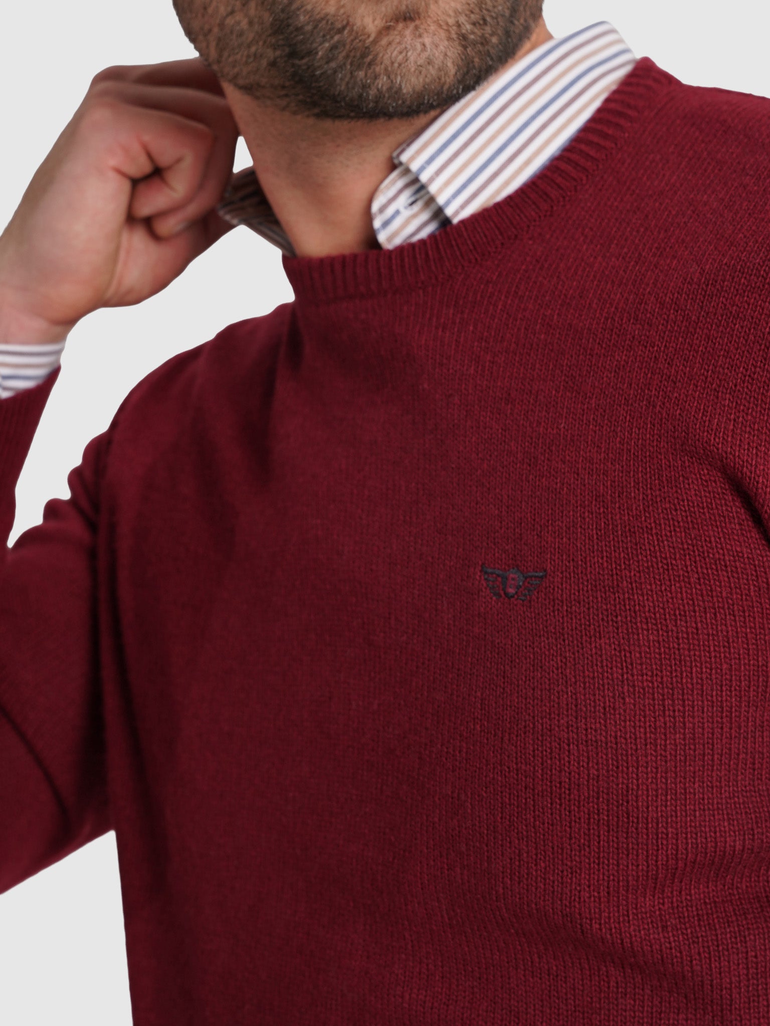 JERSEY DE LANA ROJO MANGA LARGA REGULAR FIT MR. AZUL