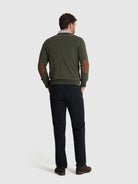 JERSEY DE CASHMERE VERDE CON CODERAS MR REGULAR FIT. AZUL