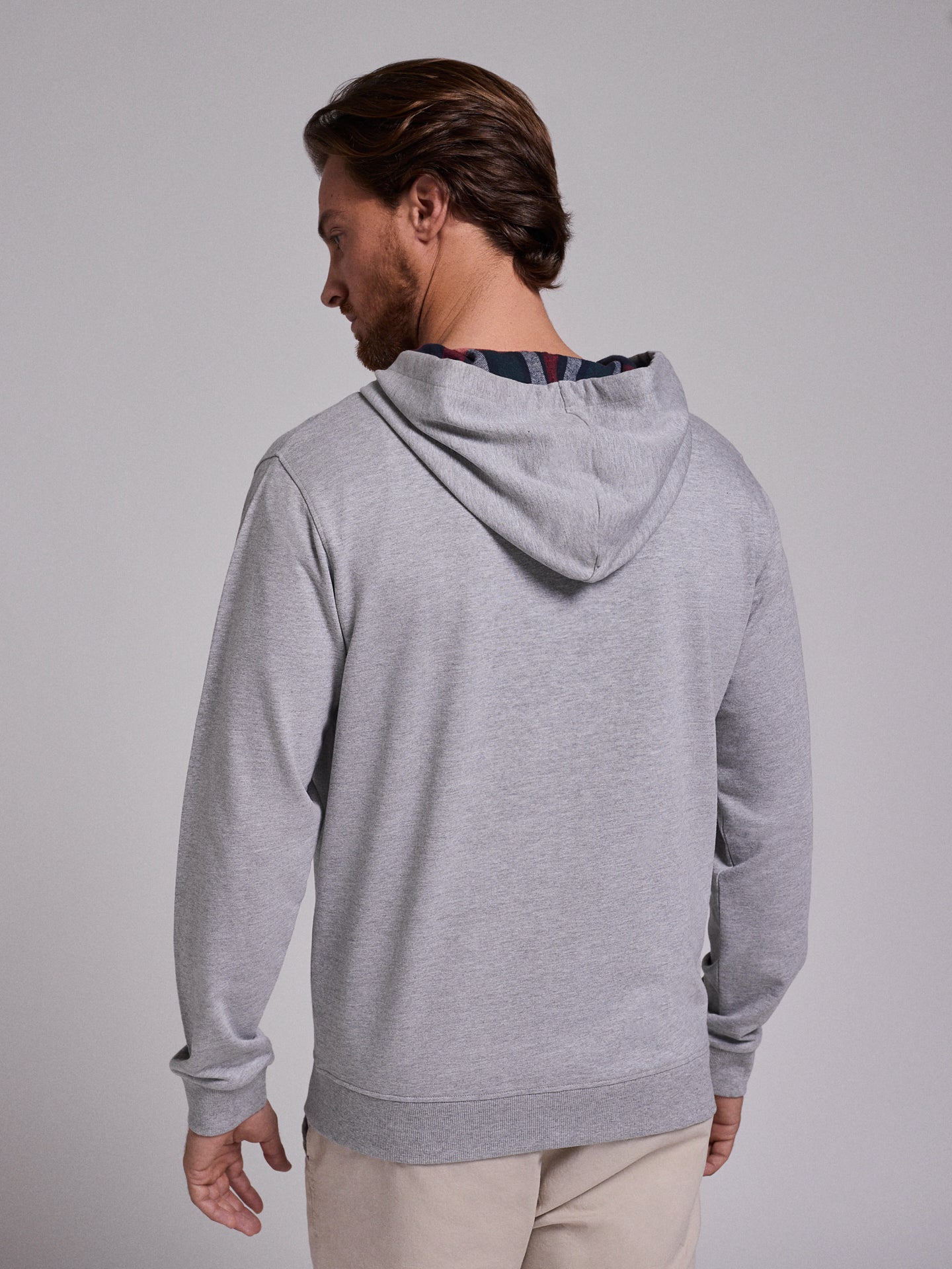 HOODIE ALGODÃO CINZENTO MANGA COMPRIDA REGULAR FIT MR. BLUE