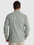 CAMISA ALGODÓN VERDE MANGA LARGA SLIM FIT MR. AZUL