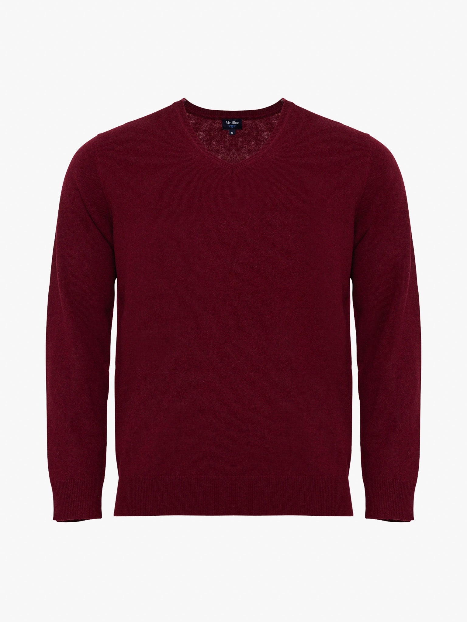 RED WOOL PULLOVER WITH REGULAR FIT MR ELBOW PADS. BLUE