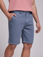 BERMUDA LINO AZUL REGULAR FIT MR. AZUL