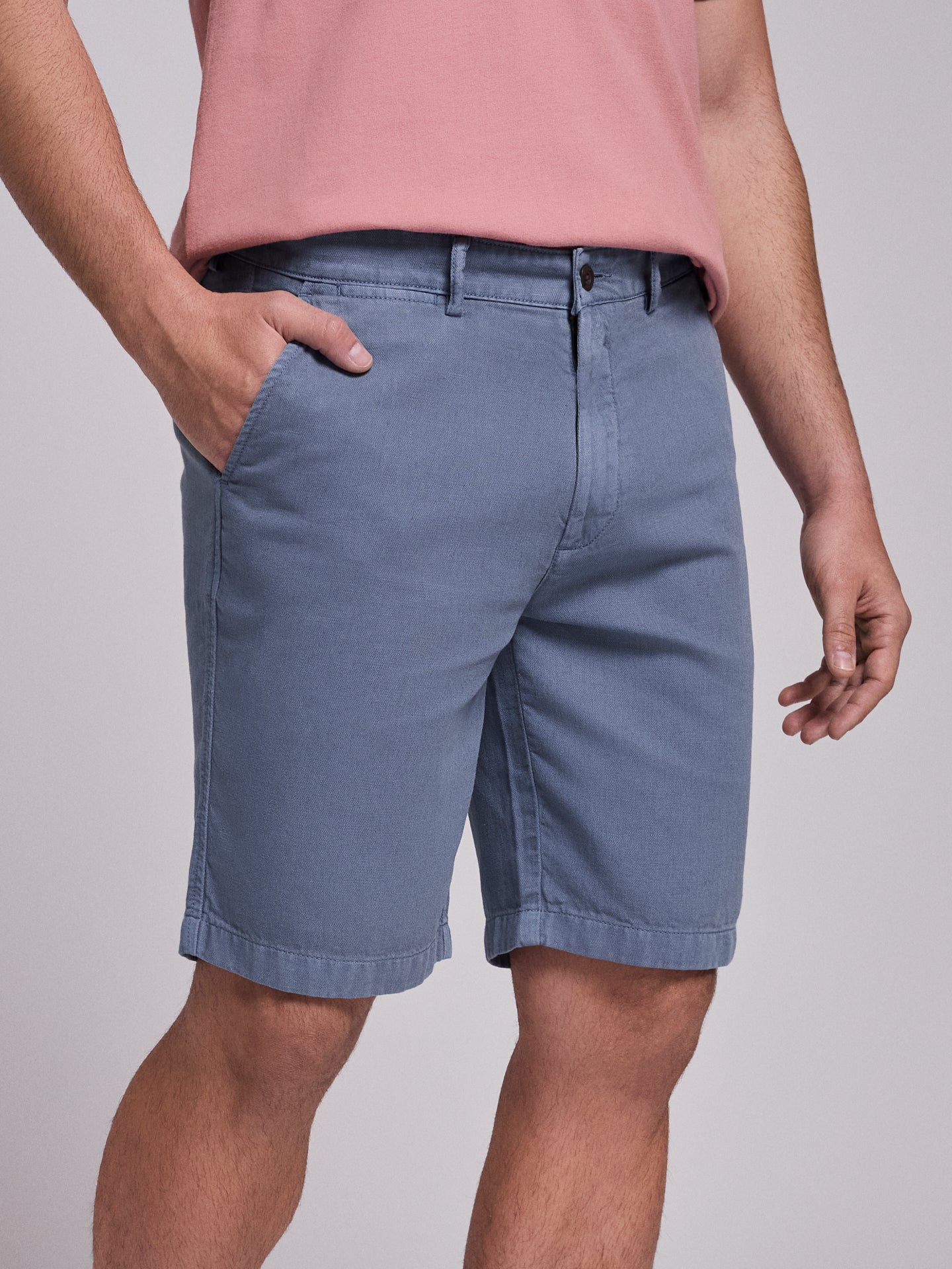 BERMUDA LINO AZUL REGULAR FIT MR. AZUL
