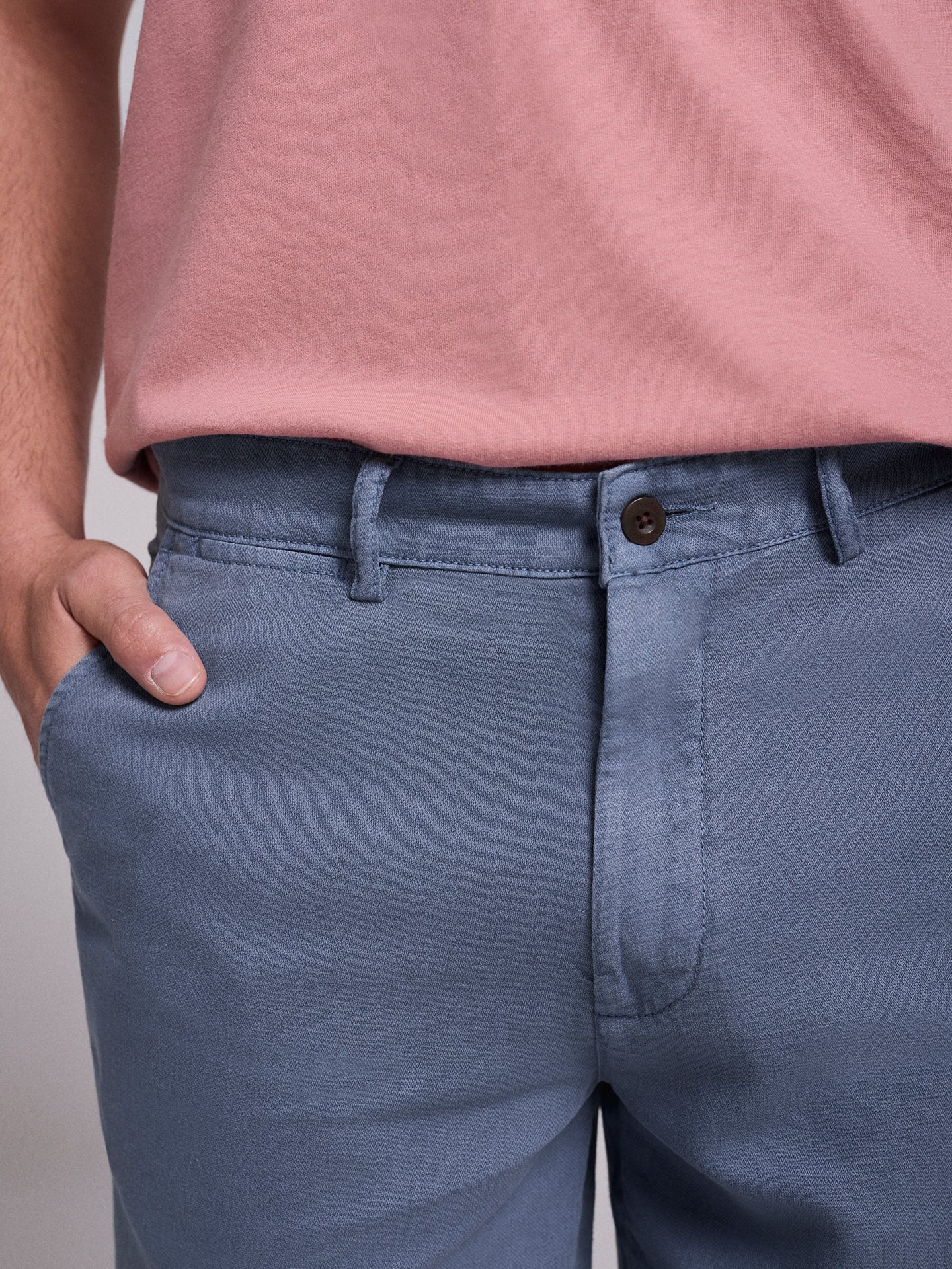 BERMUDA LINO AZUL REGULAR FIT MR. AZUL