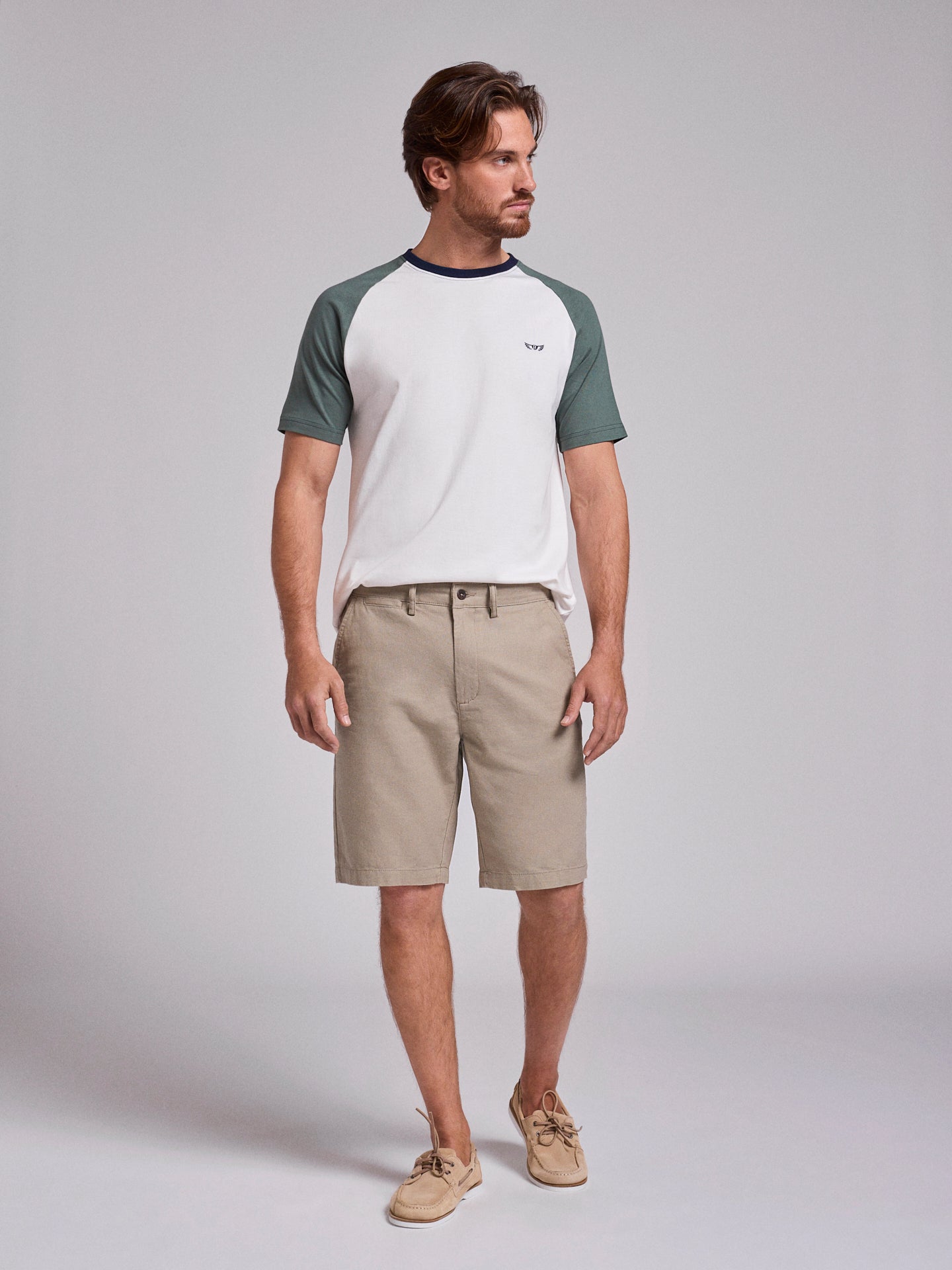 GREEN LINEN BERMUDA REGULAR FIT MR. BLUE