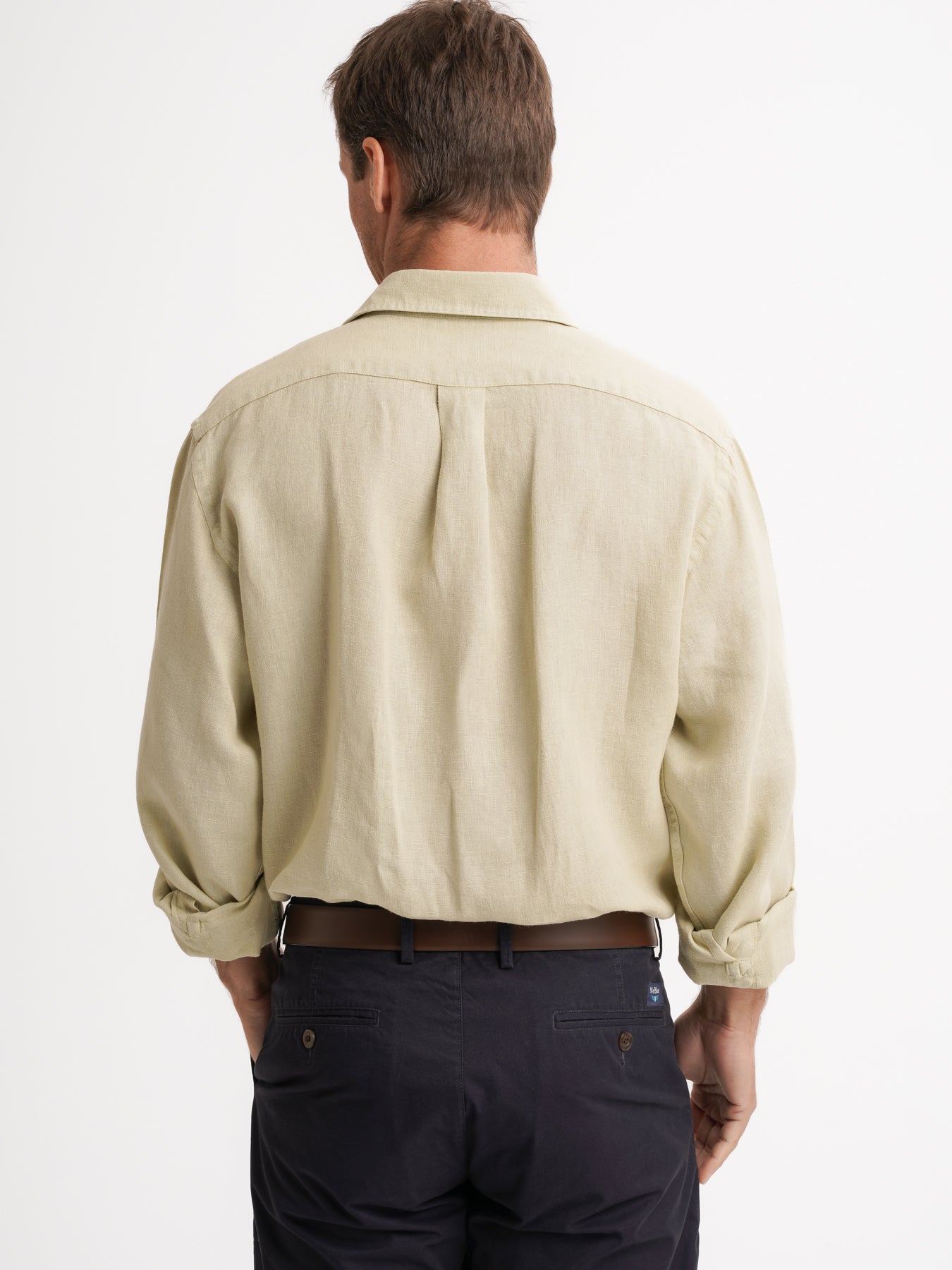 Camisa Tailored Fit Linho Verde Mr. Blue