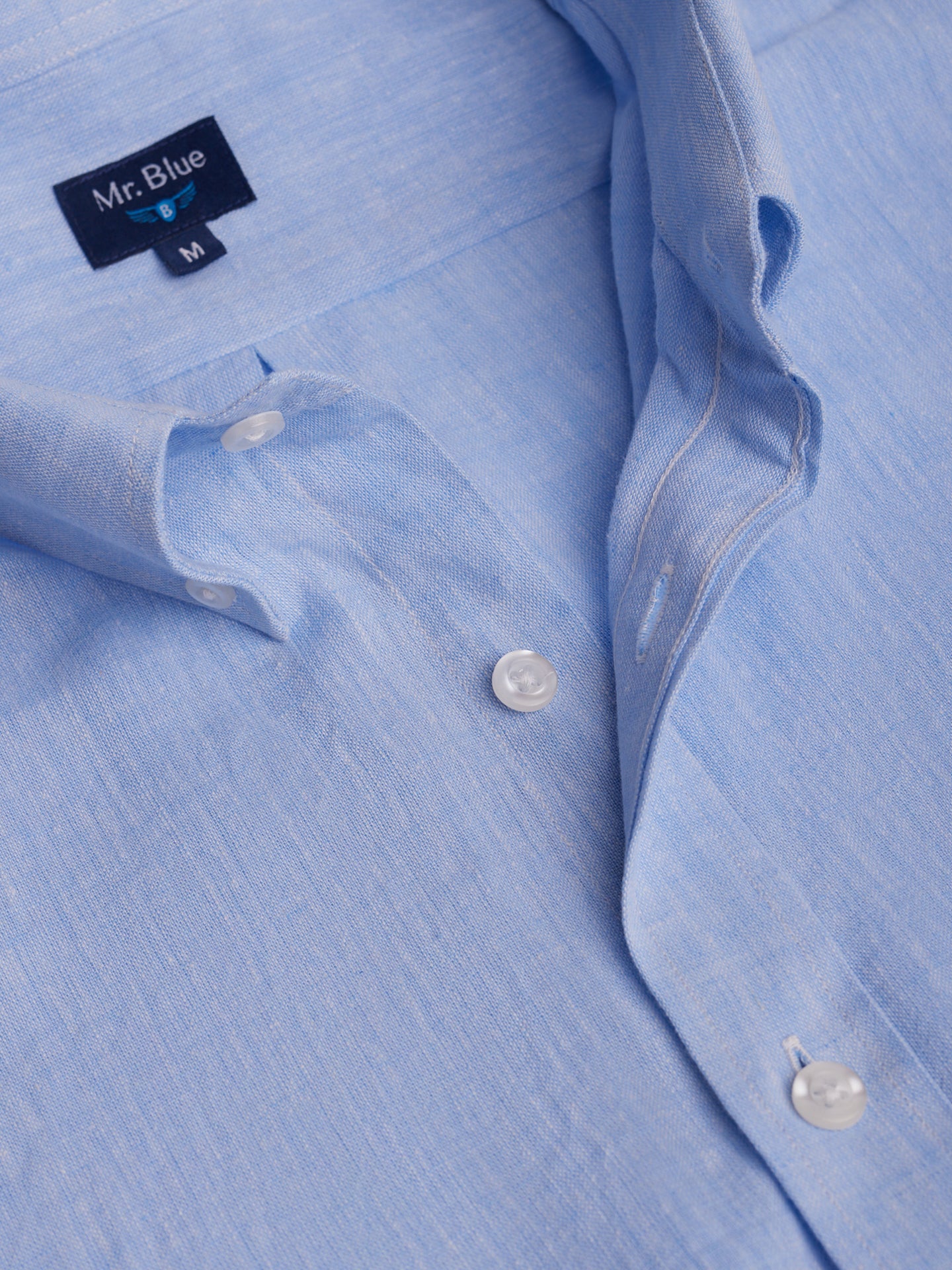 CAMISA AZUL MANGA COMPRIDA REGULAR FIT MR. BLUE