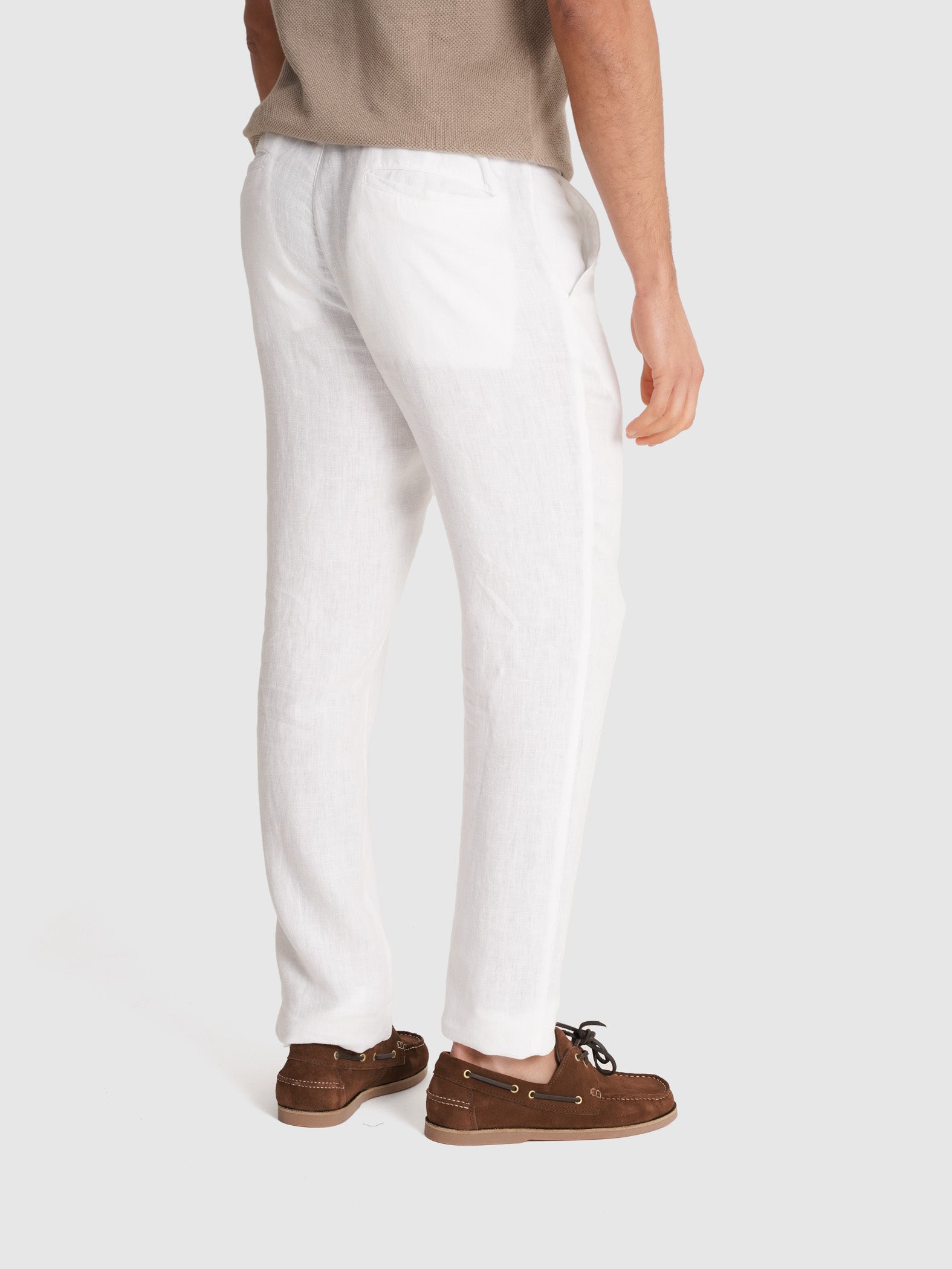 WHITE REGULAR FIT TROUSERS MARK BELLUCCI