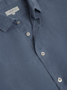 Camisa Tailored Fit Linho Azul Mr. Blue