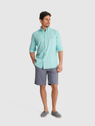 CAMISA DOBBY AZUL MANGA COMPRIDA REGULAR FIT MR. BLUE