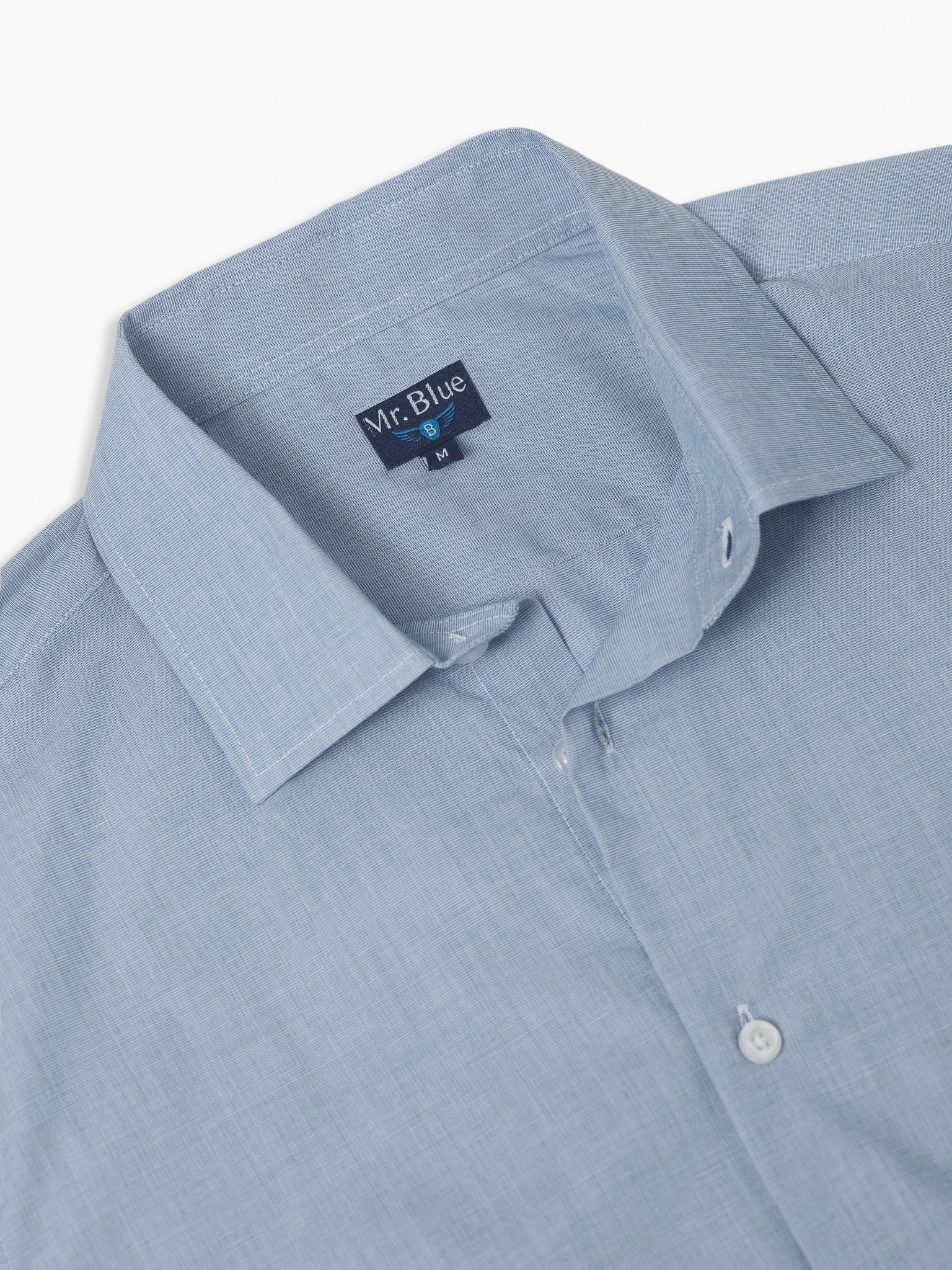 CAMISA FIL-A-FIL AZUL MANGA COMPRIDA SLIM FIT MR. BLUE