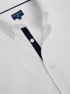 CAMISA ALGODÃO BRANCA MANGA COMPRIDA REGULAR FIT MR. BLUE