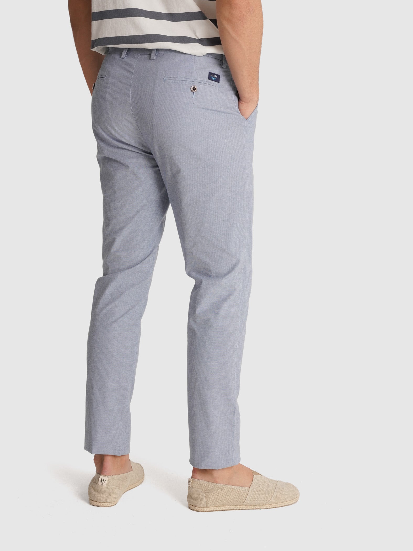 CALÇAS CHAMBRAY AZUIS SLIM FIT MR. BLUE