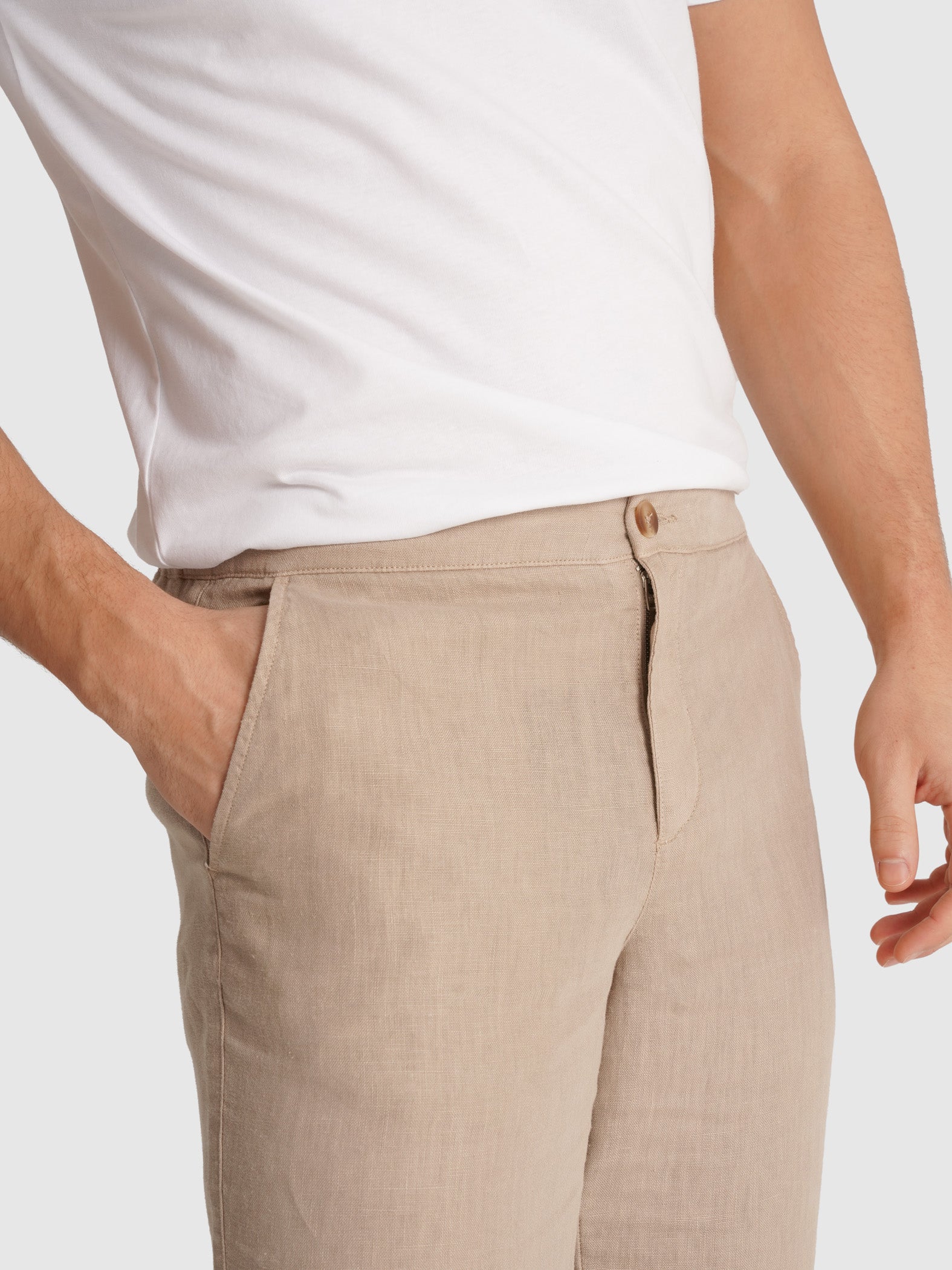 BEIGE REGULAR FIT TROUSERS MARK BELLUCCI