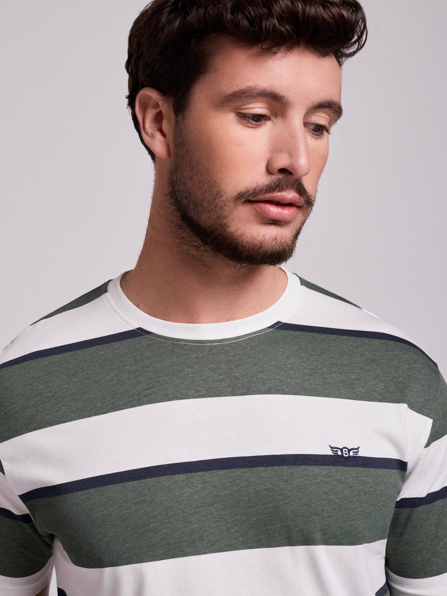 GREEN COTTON T-SHIRT SHORT SLEEVE REGULAR FIT MR. BLUE
