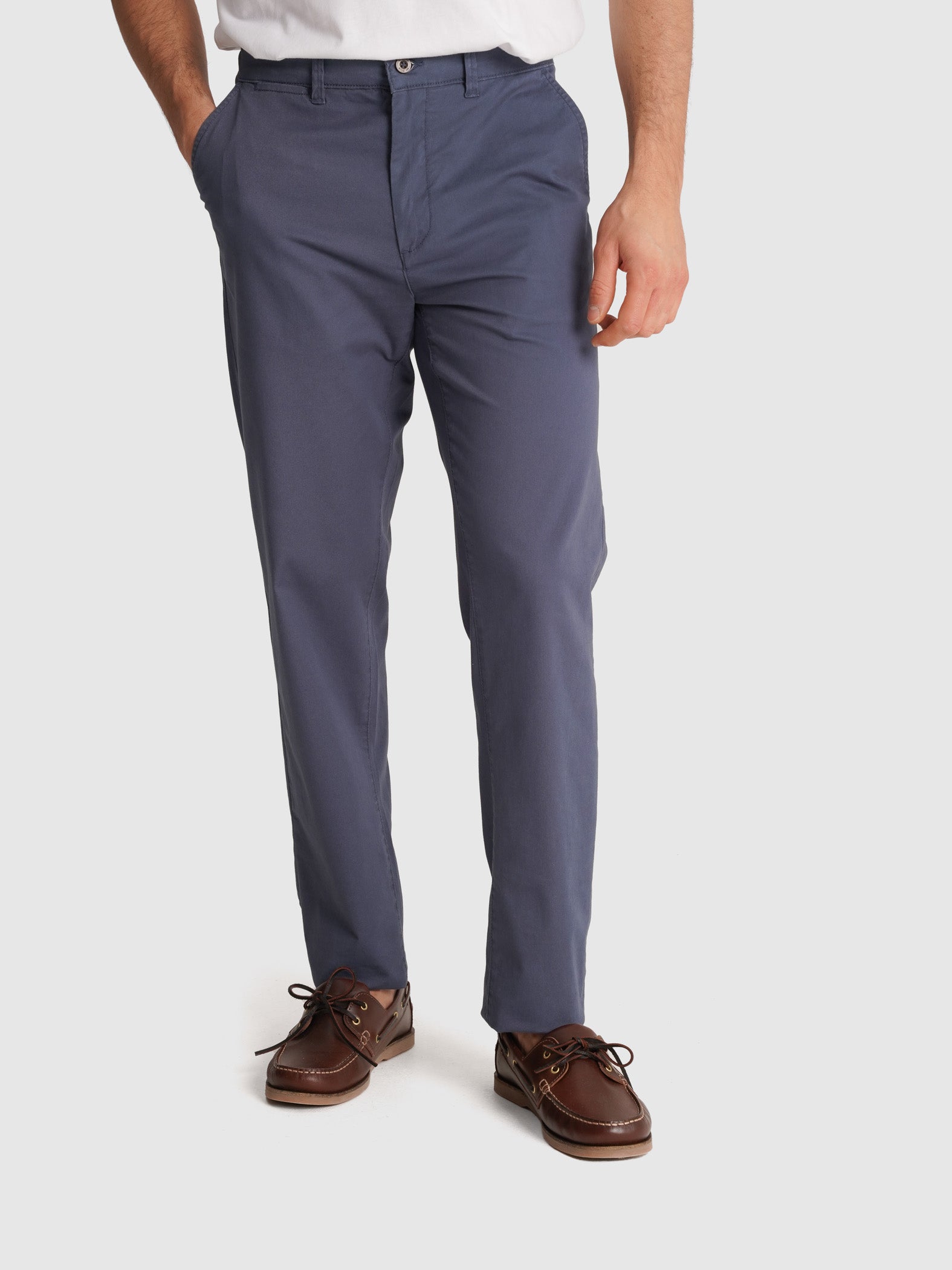 CALÇAS TWILL AZUIS REGULAR FIT MR. BLUE