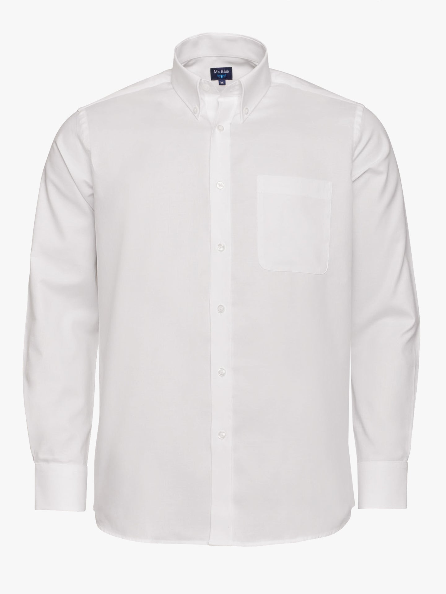 Camisa Algodão Branca Manga Comprida Regular Fit Mr. Blue