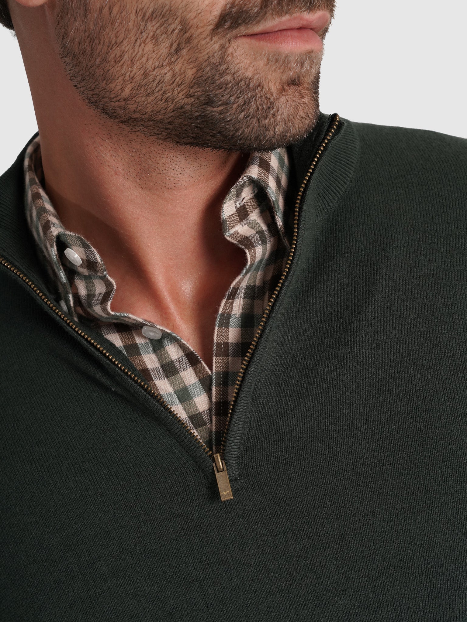 Pullover Lã Verde Com Cotoveleira Regular Fit Mr. Blue