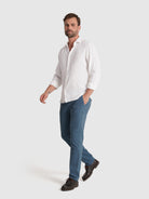 CAMISA LINHO BRANCA MANGA COMPRIDA TAILORED FIT MARK BELLUCCI