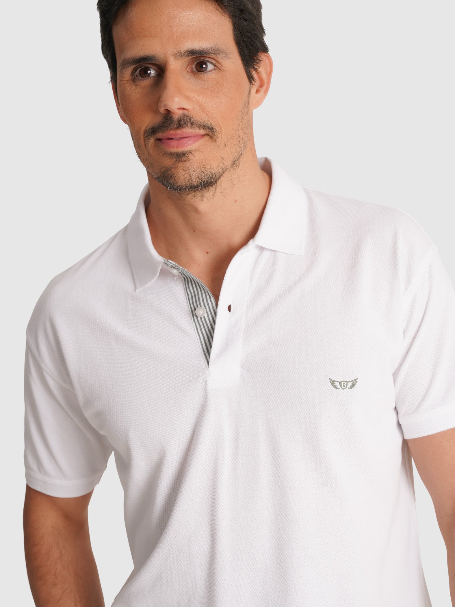 POLO PIQUET BRANCO MANGA CURTA REGULAR FIT MR. BLUE