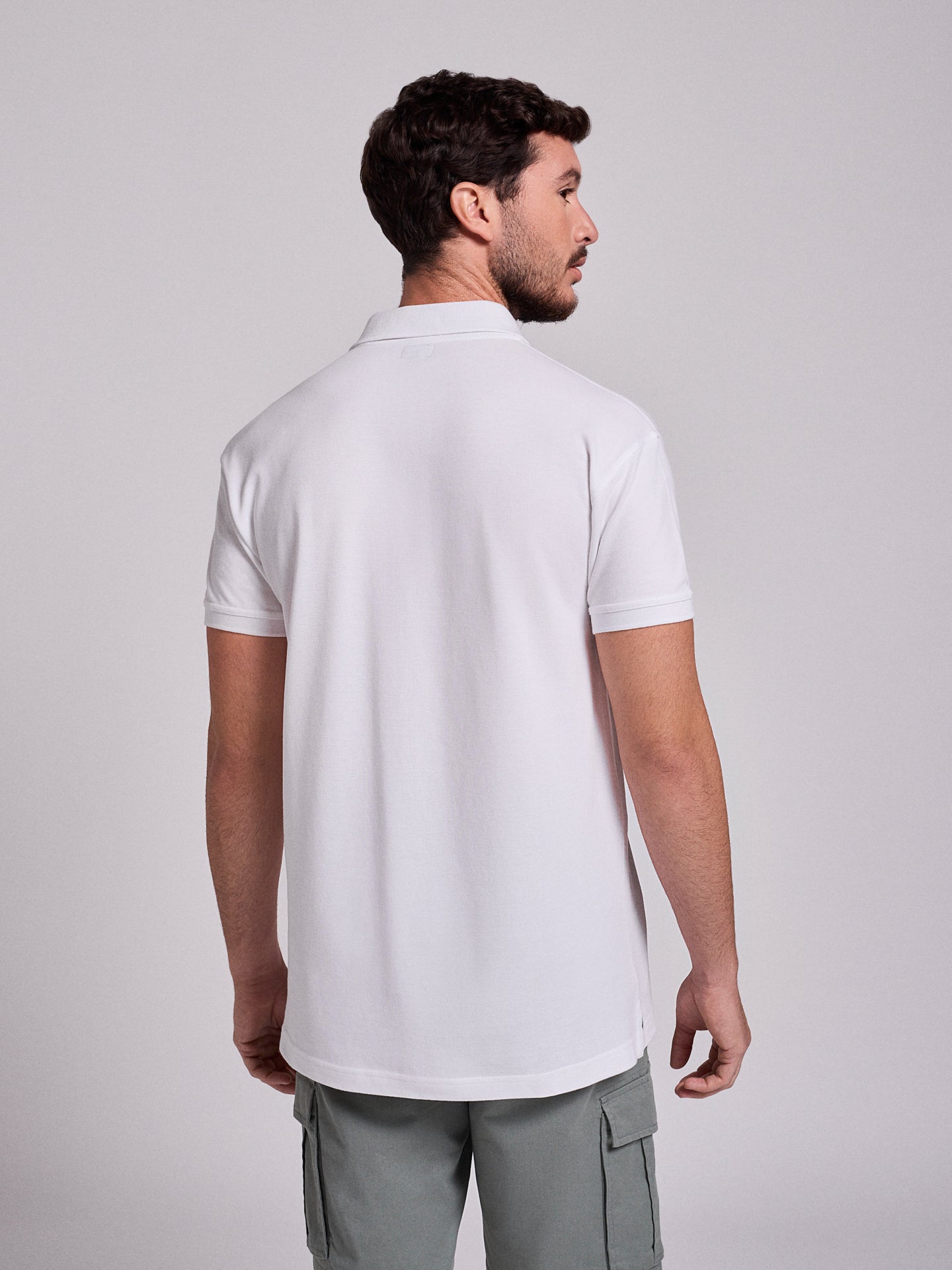 POLO BRANCO MANGA CURTA REGULAR FIT MR. BLUE