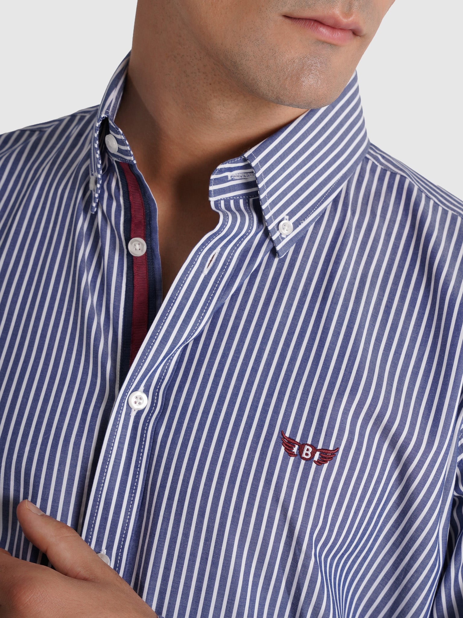 Camisa Algodão Azul Manga Comprida Regular Fit Mr. Blue