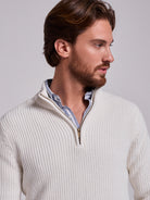 JERSEY DE ALGODÓN BLANCO MANGA LARGA AJUSTE REGULAR MR. AZUL