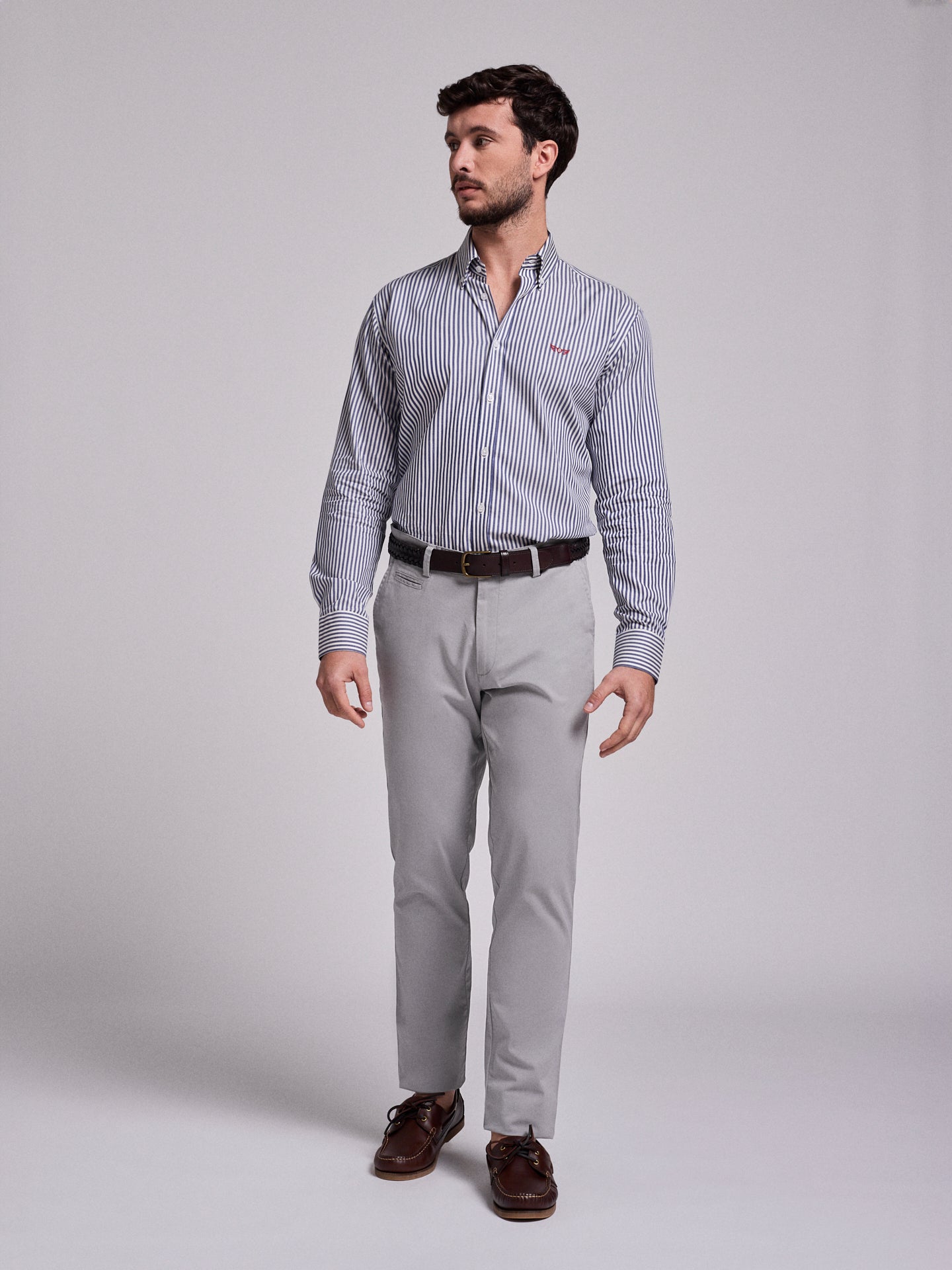 Camisa Algodão Azul Manga Comprida Regular Fit Mr. Blue