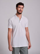 POLO BRANCO MANGA CURTA REGULAR FIT MR. BLUE