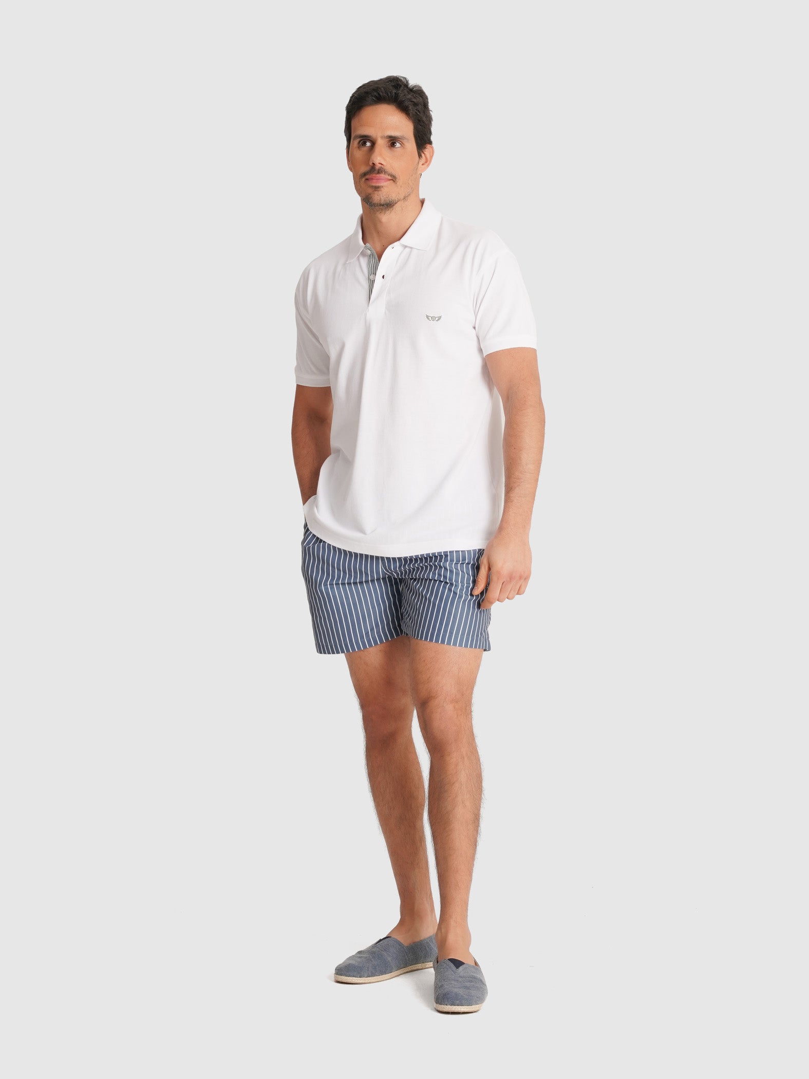 POLO PIQUET BRANCO MANGA CURTA REGULAR FIT MR. BLUE