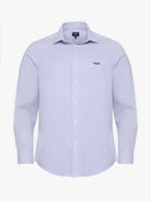 Camisa Algodão Azul Manga Comprida Slim Fit Mr. Blue