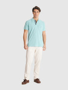 POLO PIQUET AZUL MANGA CURTA REGULAR FIT MR. BLUE