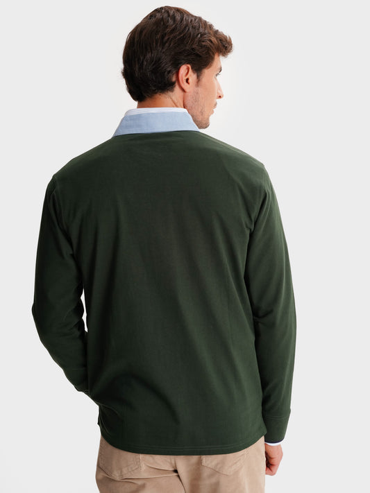 RUGBY ALGODÓN VERDE MANGA LARGA REGULAR FIT MR. AZUL